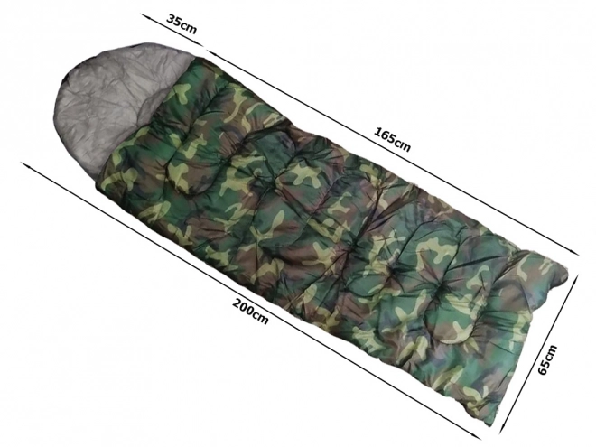 Vreća za spavanje Mummy Camo 200 x 65 cm maskirna