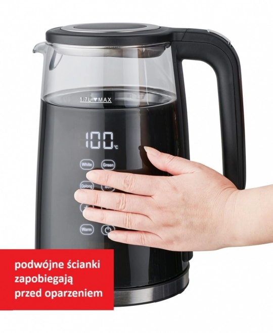 Električni čajnik s regulacijom temperature 1,7 l 2200 W