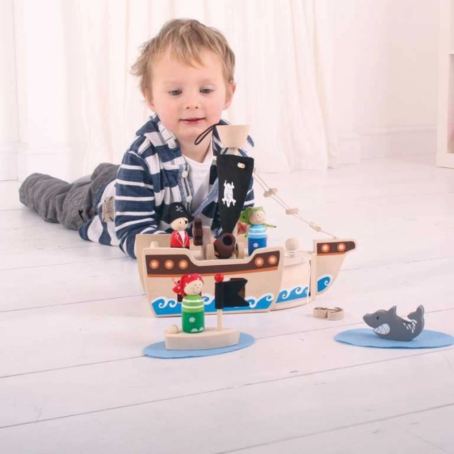 Drvena gusarska lađa s priborom od Bigjigs Toys