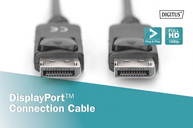 DisplayPort kabel s kvačicom 1080p 60Hz FHD DP/M DP/M crni 1m