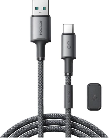 Joyroom USB–USB‑C kabel 1,2 m s magnetskom kopčom, brzo punjenje 3A, sivi