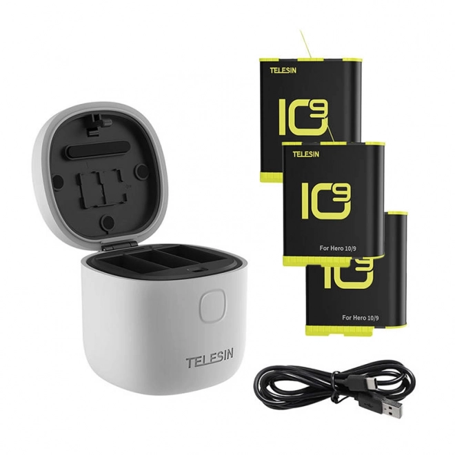 Vodootporni punjač Telesin Allin box za GoPro Hero 9 / Hero 10 + 3 baterije