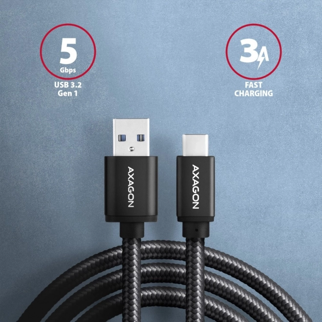 USB-C na USB-A kabel 1,5 m USB 3.2 Gen 1 3A ALU pletivo