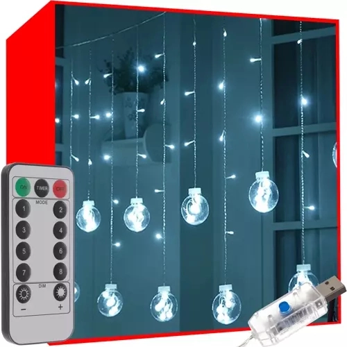 Svjetlosna zavjesa 108LED USB - Hladna bijela KS19770