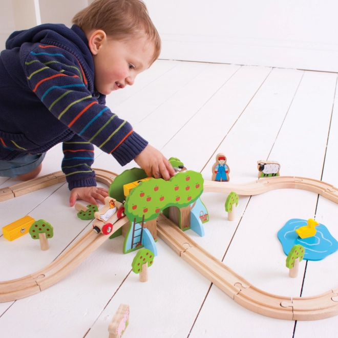 Bigjigs Rail Drvena vlakodraga farma