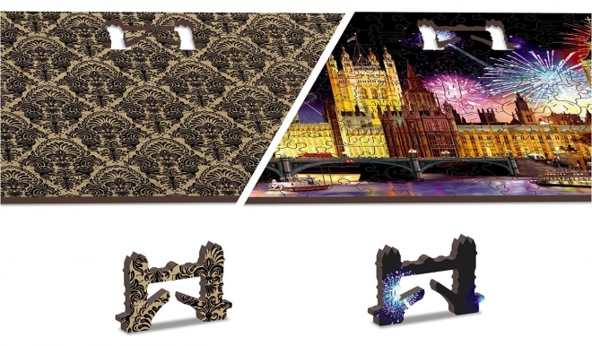 Drvene puzzle London noću s vatrometom