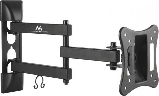 univerzalni zidni nosač za TV i monitor 13–27" crni, max 15 kg, VESA 100×100