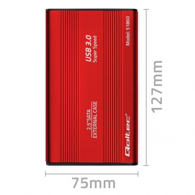 Vanjski omot za 2,5" diskove HDD/SSD SATA3, USB 3.0, crveni