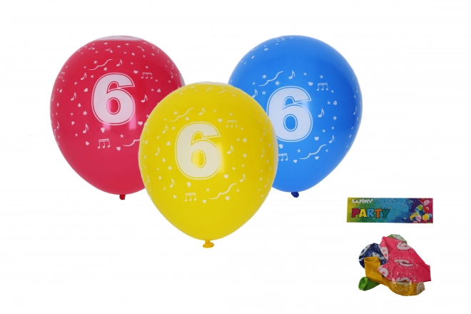 Napuhani balon s brojem 6 30 cm - 5 komada