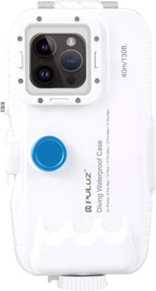 Plastično vodootporno kućište PULUZ za iPhone 15 Plus, 15 Pro Max, 14 Plus, 14 Pro Max, 13 Pro Max, 12 Pro Max i 11 Pro Max – bijelo