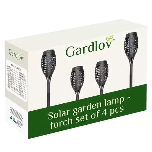Garlov Solarna vrtna lampa - baklja, set 4 kom