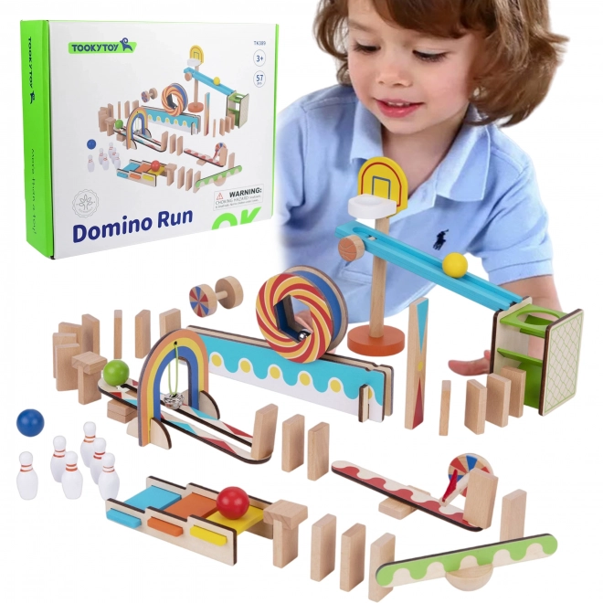 Drvene građevne kocke domino / domino puzzle Tooky Toy