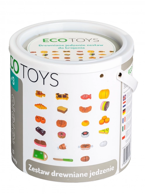 Drvene namirnice za rezanje 23 komada ECOTOYS