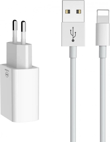 Dvojni USB punjač s lightning kabelom 1 m MCDODO (EU) – bijela