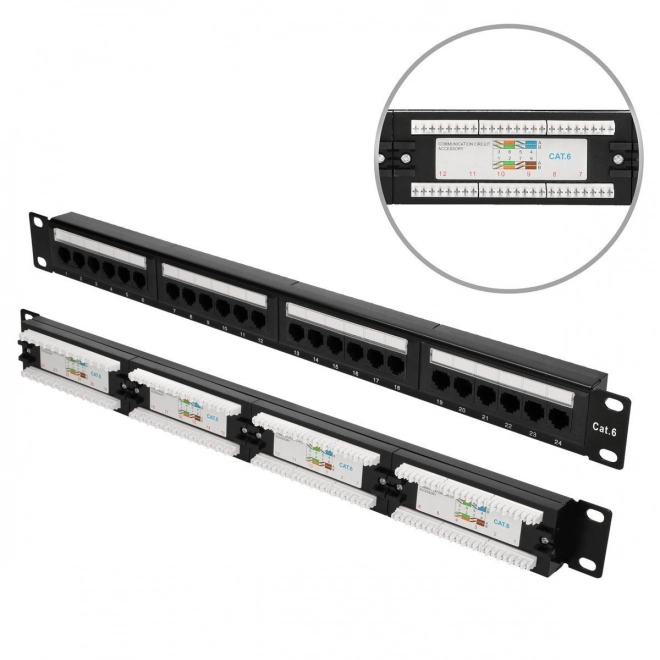 Patchpanel 24 porta Cat6 UTP V2