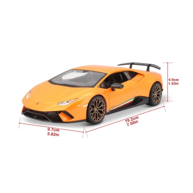 Lamborghini Huracan Performante narančasta maketa 1:24