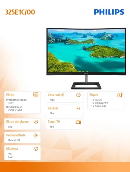 Philips zakrivljeni monitor 31,5 inča
