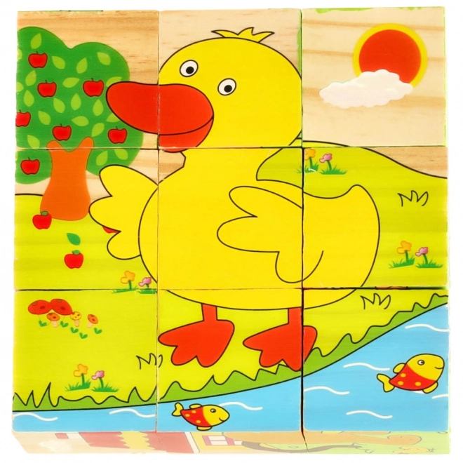 Drvene edukativne puzzle farma