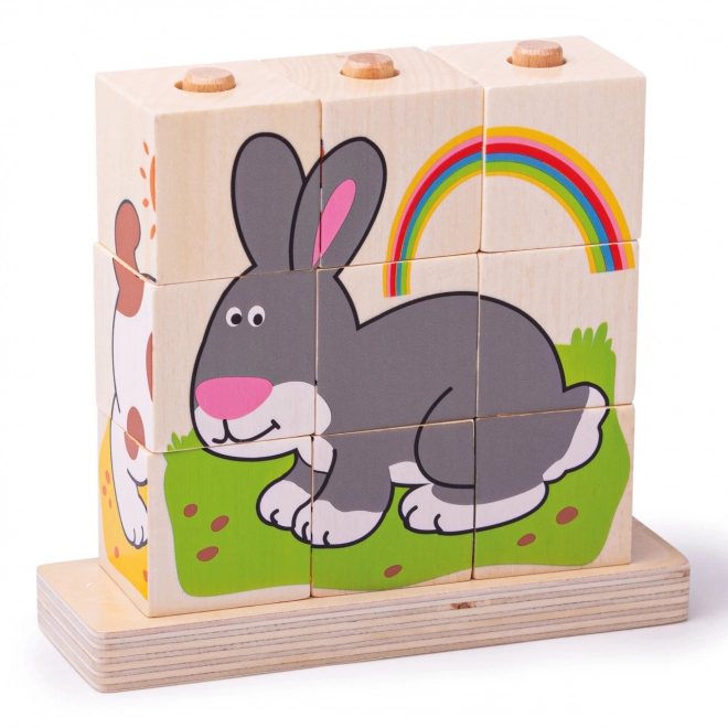 Bigjigs baby slagalice kocke životinje