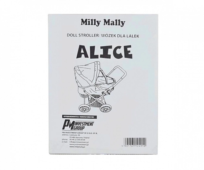 Kolica za lutke Alice Prestige mint