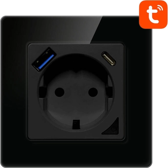 Pametna WiFi utičnica Avatto s USB i USB-C crna