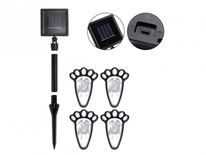 Solarnie vrtne lampe s šapama LED 4 kom