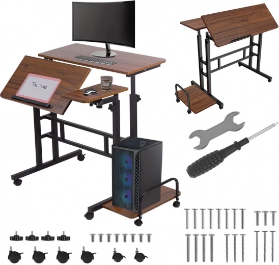 Mobilna konstrukcija s kotačićima i bočnom policom