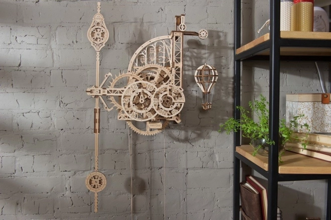 Ugears 3D drvene mehaničke puzzle Zidni sat Aero