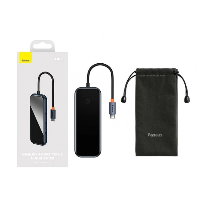 Baseus Hub USB-C na 4x USB 3.0 tamno siva