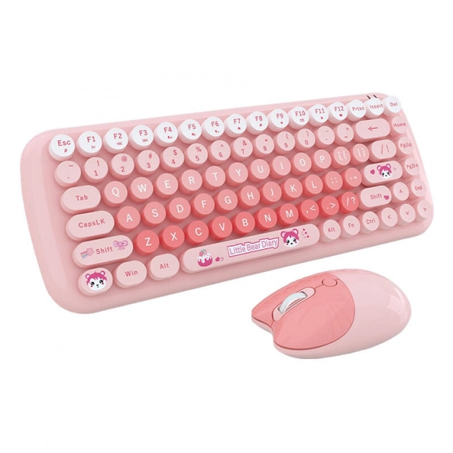 Bežični set tipkovnice i miša MOFII Candy – Růžová