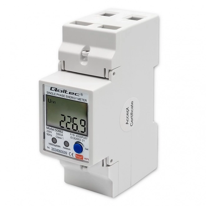 Jednofazni elektronički elektromjer | DIN šina | 230V | LCD | Wi-Fi