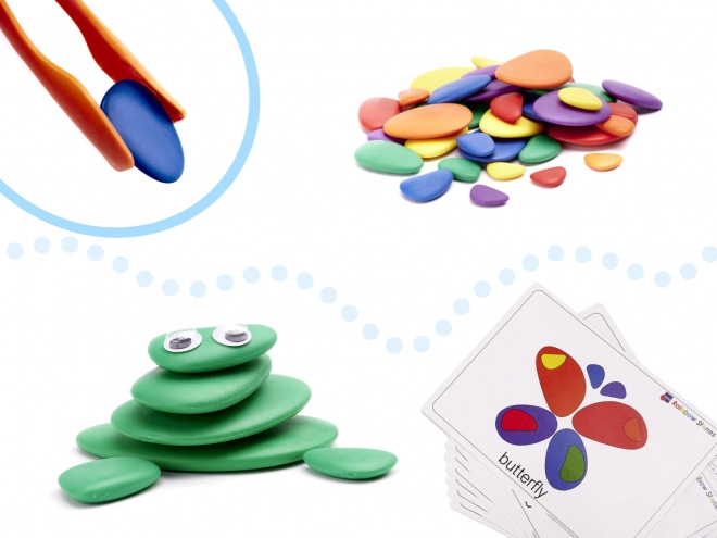Kreativno obojeno kamenje Montessori set 65 komada