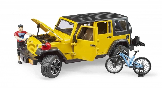 Bruder Jeep Wrangler Rubicon s biciklistom i biciklom