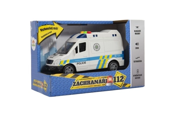 Auto policijska dostavna vozila plastika 15cm na inerciju na baterije sa zvukom i svjetlom u kutiji 19x13x9cm