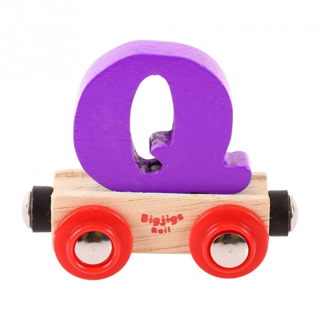 Drveni vagončić Bigjigs Rail s slovom Q