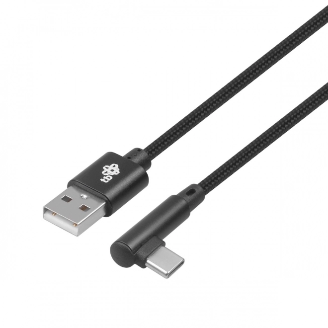USB na USB‑C kabel 1,5 m s pravim kutom, crni pleteni