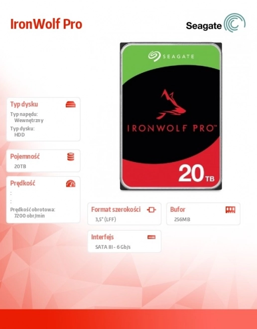 Čvrsti disk Seagate IronWolf Pro 20TB