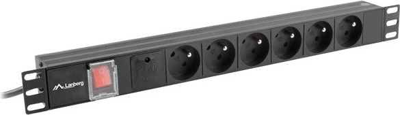 rack napajajuća letvica 19" 1U 16A, 6x FR utičnica, 2 m, crna