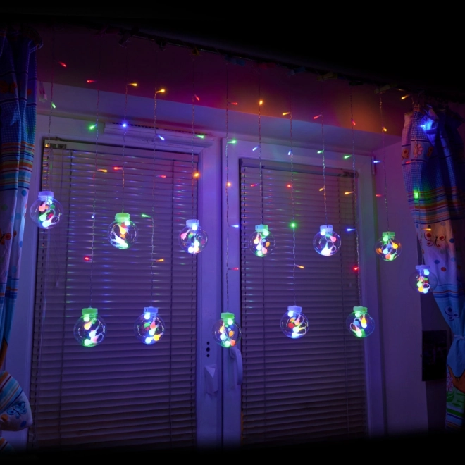 LED šareni zastor sa žaruljama - 3 m, 108 LED