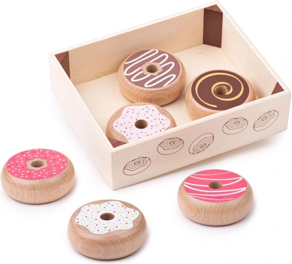 Drvena kutijica s donutima Bigjigs Toys