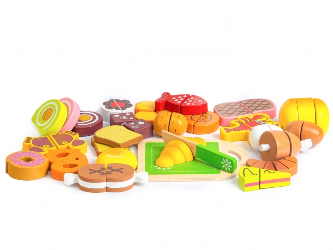 Drvene namirnice za rezanje 23 komada ECOTOYS