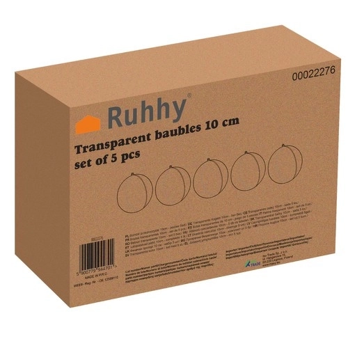 Prozirni ukrasi 10cm - set 5kom Ruhhy 22276