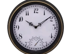 Vanjски зидни сат 30 cm – crno‑zlatni, bijeli brojčanik