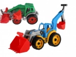 Plastični traktor – bager s lopatom, zeleni