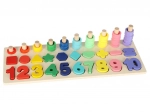 Drveni edukativni sorter i abakus 2-u-1 Montessori 13 × 36 cm