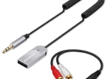 bežični Bluetooth 6.0 audio prijemnik za dom i auto s 2× RCA, 3,5 mm AUX i USB napajanjem, mikrofon