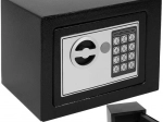 Elektronički sef s kodom i ključem, crni, A5