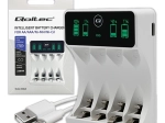 Punjač za Ni-MH AA/AAA baterije s LCD-om i USB‑C kabelom, bijeli