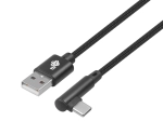 USB na USB‑C kabel 1,5 m s pravim kutom, crni pleteni