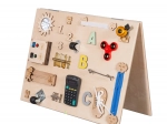 Drvena manipulativna i senzorna dječja ploča